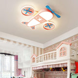 Black Airplane Flush Mount Ceiling Light Kids Room Image - 6