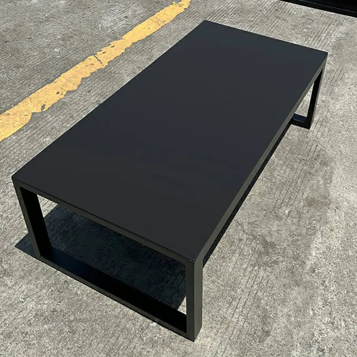 Black Aluminium Alloy Rectangular Outdoor Coffee Table Image - 1