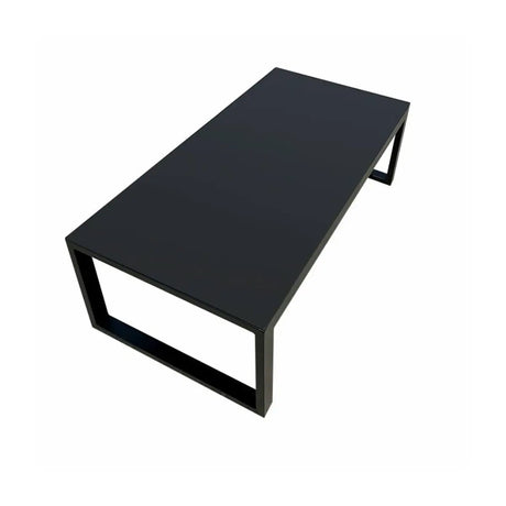 Black Aluminium Alloy Rectangular Outdoor Coffee Table Image - 2