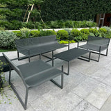 Black Aluminium Alloy Rectangular Outdoor Coffee Table Image - 5