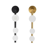 Black and Gold Vertical String Globe LED Wall Sconce Image - 5