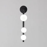 Black and Gold Vertical String Globe LED Wall Sconce Image - 8