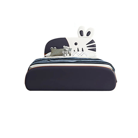 Black Animals Theme Upholstered Kids Bed for Boy Image - 2