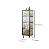 Black Bamboo Rectangular Tall Curio Display Cabinet Image - 15