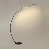 Black Bedside Modern Curved Metal LED Floor Lamp Image - 2