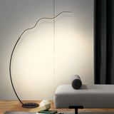 Black Bedside Modern Curved Metal LED Floor Lamp Image - 3