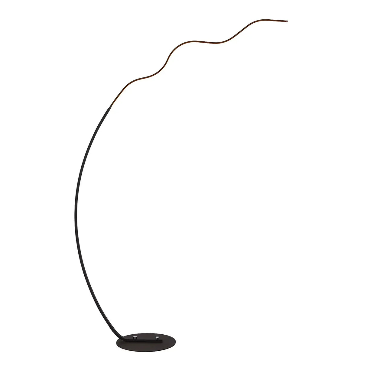 Black Bedside Modern Curved Metal LED Floor Lamp Image - 6