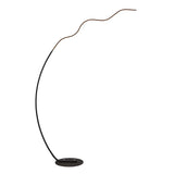 Black Bedside Modern Curved Metal LED Floor Lamp Image - 6