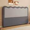 Black Beige Wavy Upholstered Rectangular Headboard Image - 13