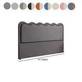 Black Beige Wavy Upholstered Rectangular Headboard #size