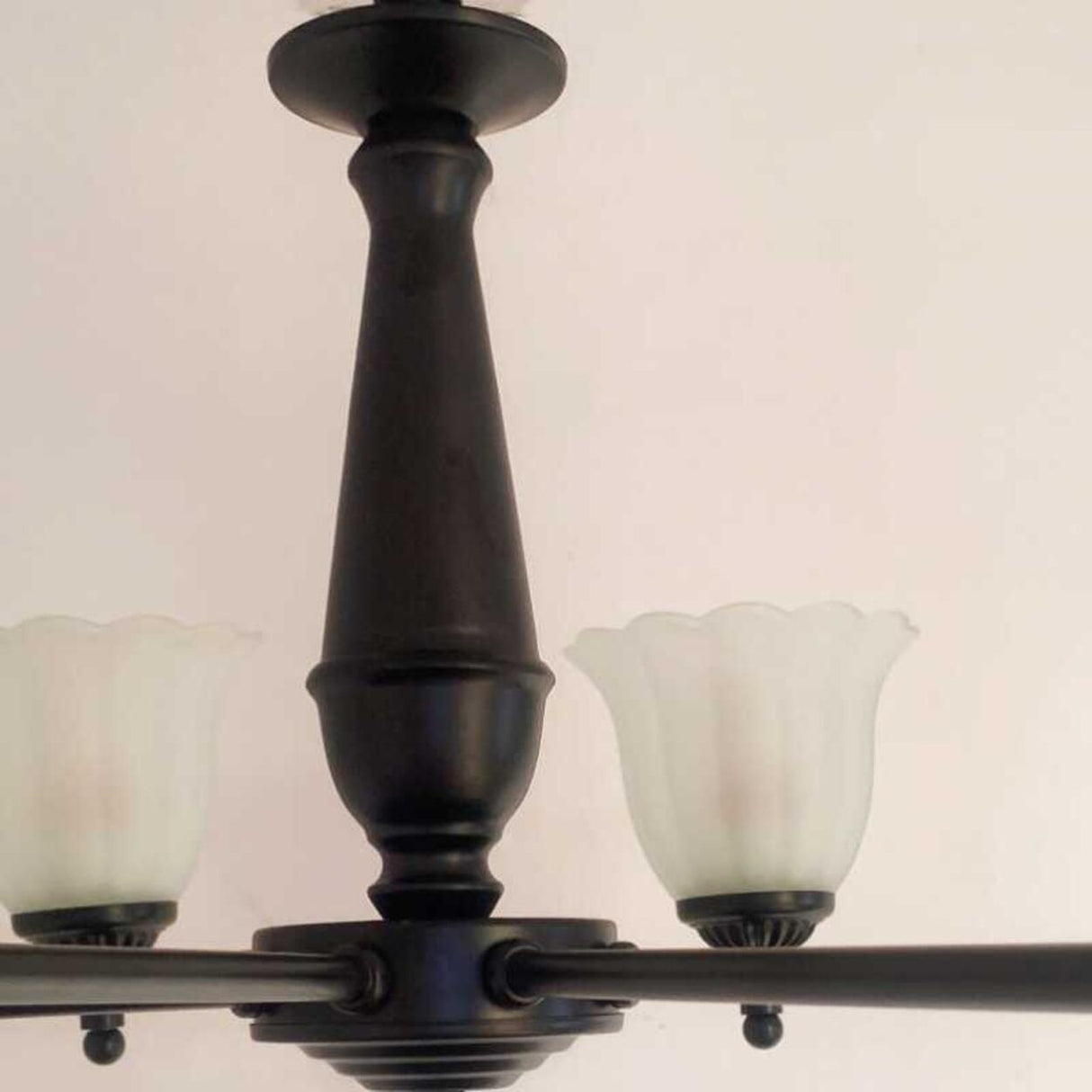 Black Bell Floral Glass Chandelier Adjustable Height Image - 10