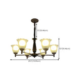 Black Bell Floral Glass Chandelier Adjustable Height Image - 14