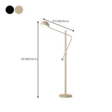 Black Bowl Modern Adjustable Metal LED Floor Lamp #size