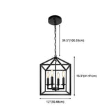 Black Cage Chain Metal 3-Light Small Foyer Chandelier #size