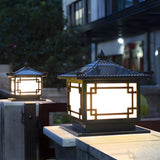 Black Chic Oriental Metal Pagoda Outdoor Lantern  Lamp Image - 3