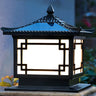 Black Chic Oriental Metal Pagoda Outdoor Lantern  Lamp Image - 6