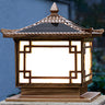 Black Chic Oriental Metal Pagoda Outdoor Lantern  Lamp Image - 7