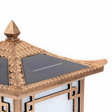 Black Chic Oriental Metal Pagoda Outdoor Lantern  Lamp Image - 8