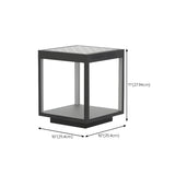 Black Chic Square Metal Frame Outdoor Fence Post Light #size