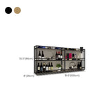 Black Circular Metal Wall Wine Rack with Glass Shelf #size