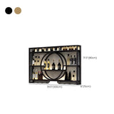 Black Circular Metal Wall Wine Rack with Glass Shelf Image - 20