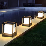 Black Classic Cube Metal Garden Outdoor Table Lamp Image - 13