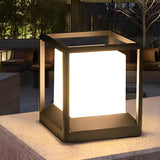 Black Classic Cube Metal Garden Outdoor Table Lamp Image - 14