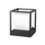 Black Classic Cube Metal Garden Outdoor Table Lamp Image - 5