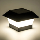 Black Classic House Shape Outdoor Post Table Lamp Image - 11