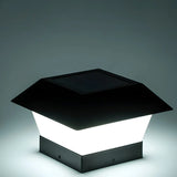 Black Classic House Shape Outdoor Post Table Lamp Image - 12