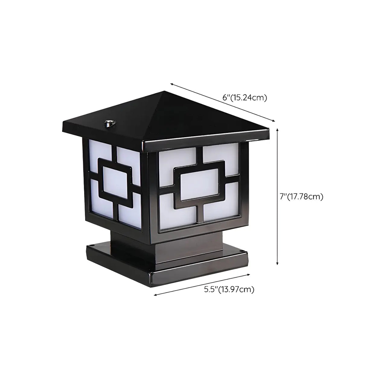 Black Classic Metal Garden Geometric Outdoor Lamp 