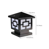 Black Classic Metal Garden Geometric Outdoor Lamp #size