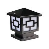 Black Classic Metal Garden Geometric Outdoor Lamp Image - 2