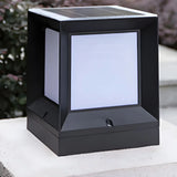 Black Classic Simple Solar Cube Metal Outdoor Path Light Image - 10