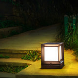 Black Classic Simple Solar Cube Metal Outdoor Path Light Image - 13