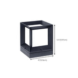 Black Classic Simple Solar Cube Metal Outdoor Path Light #size