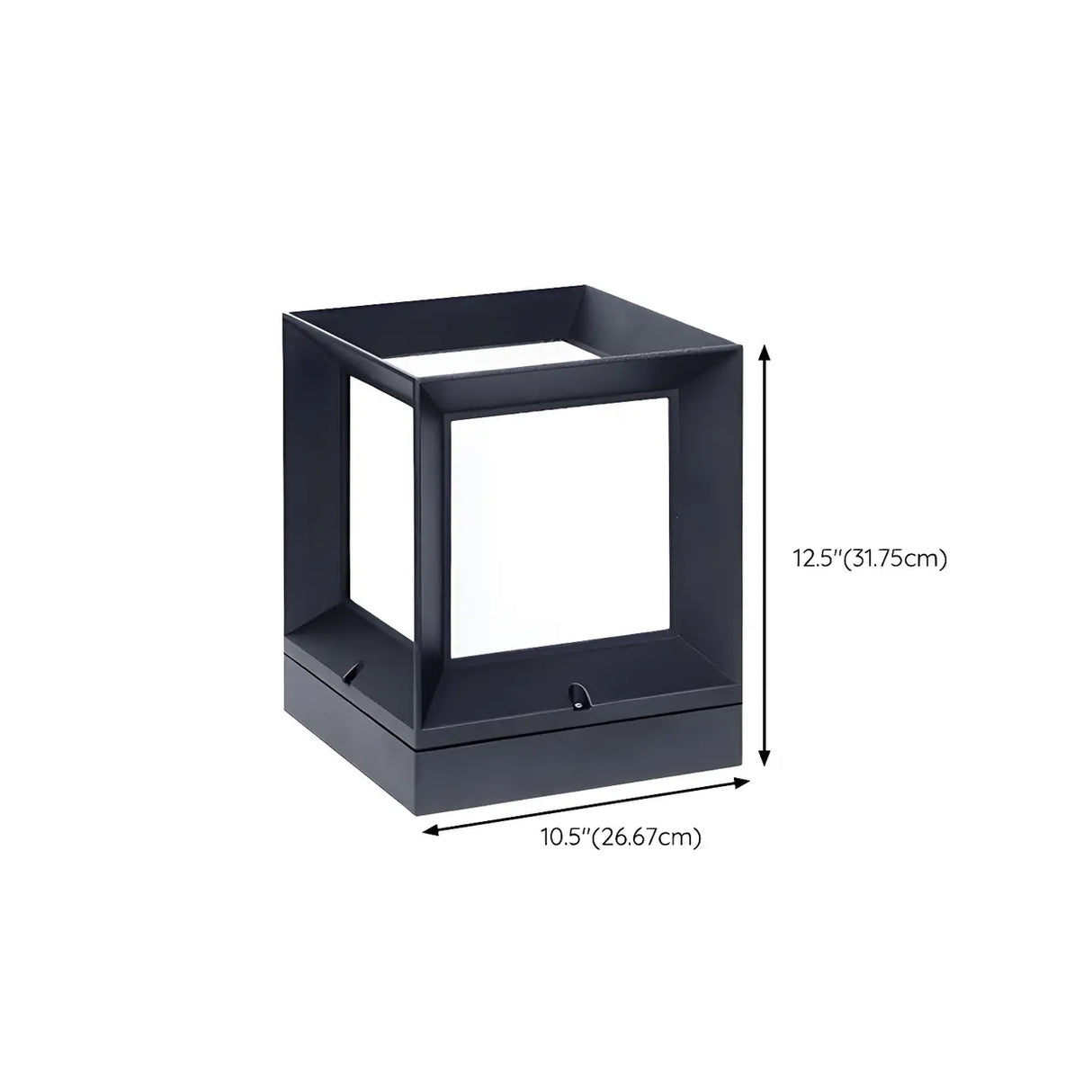 Black Classic Simple Solar Cube Metal Outdoor Path Light Image - 19