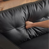 Black Compact Storage Lounge Chair with Pocket and Pillow Image - 15