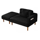 Black Compact Storage Lounge Chair with Pocket and Pillow Image - 33