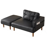 Black Compact Storage Lounge Chair with Pocket and Pillow Image - 24