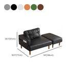 Black Compact Storage Lounge Chair with Pocket and Pillow #size