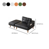 Black Compact Storage Lounge Chair with Pocket and Pillow Image - 36