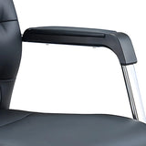 Black Contempoary Armless Faux Leather Office Chair Image - 13