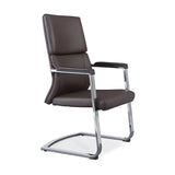 Black Contempoary Armless Faux Leather Office Chair Image - 18