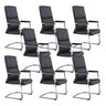 Black Contempoary Armless Faux Leather Office Chair Image - 23