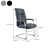 Black Contempoary Armless Faux Leather Office Chair Image - 39