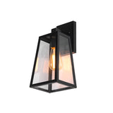 Black Contemporary Geometric Metal Outdoor Wall Lamp Image - 5