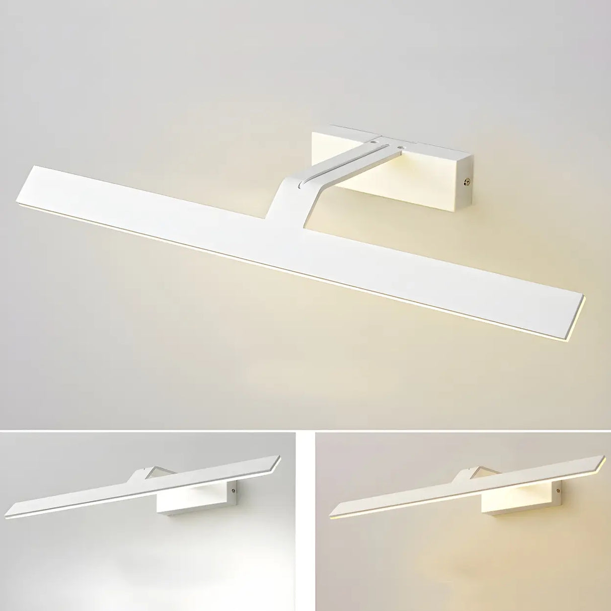 Black Contemporary Rectangular Metal LED Vanity Light Image - 17