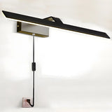 Black Contemporary Rectangular Metal LED Vanity Light Image - 18