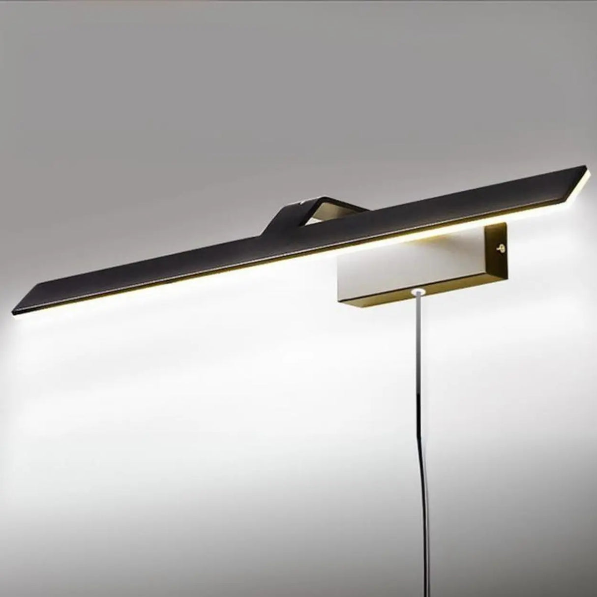 Black Contemporary Rectangular Metal LED Vanity Light Image - 20